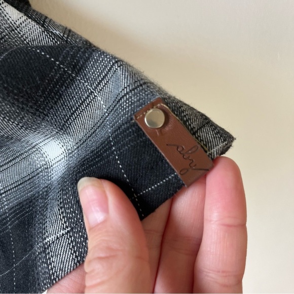 Aby Girls Plaid Flannel Shirt Dress Size 6 Black White Belted Long Sleeve Fall - Picture 4 of 13